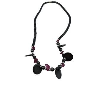 hematite and Faux mineral stone Necklace